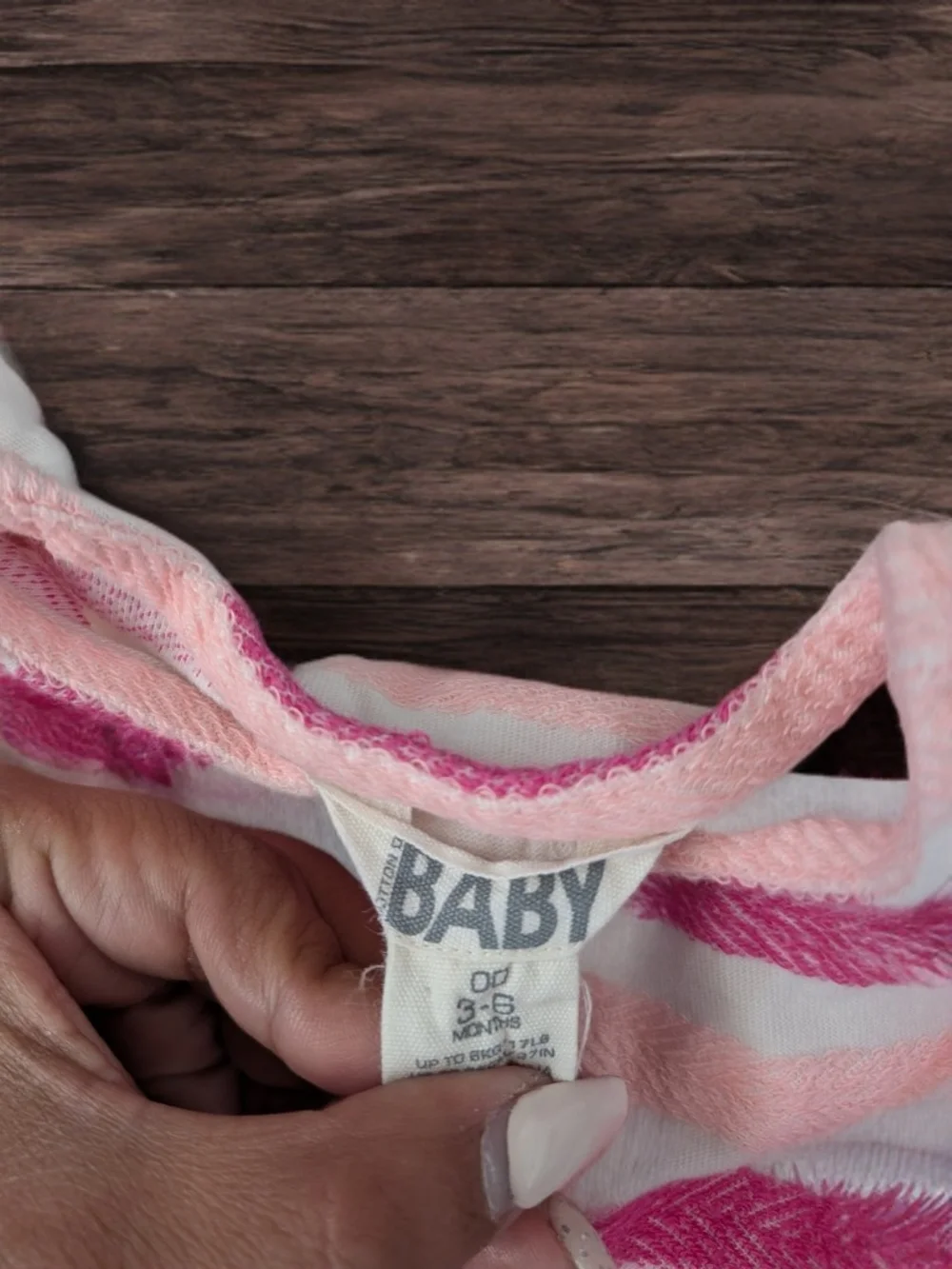 Cotton On Striped Pink & Cream Baby Romper with Button Front Size 3/6 Months